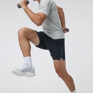 Vuori Men's Trail Shorts 2.0 Black & Heathered Grey Gym Athletic READ